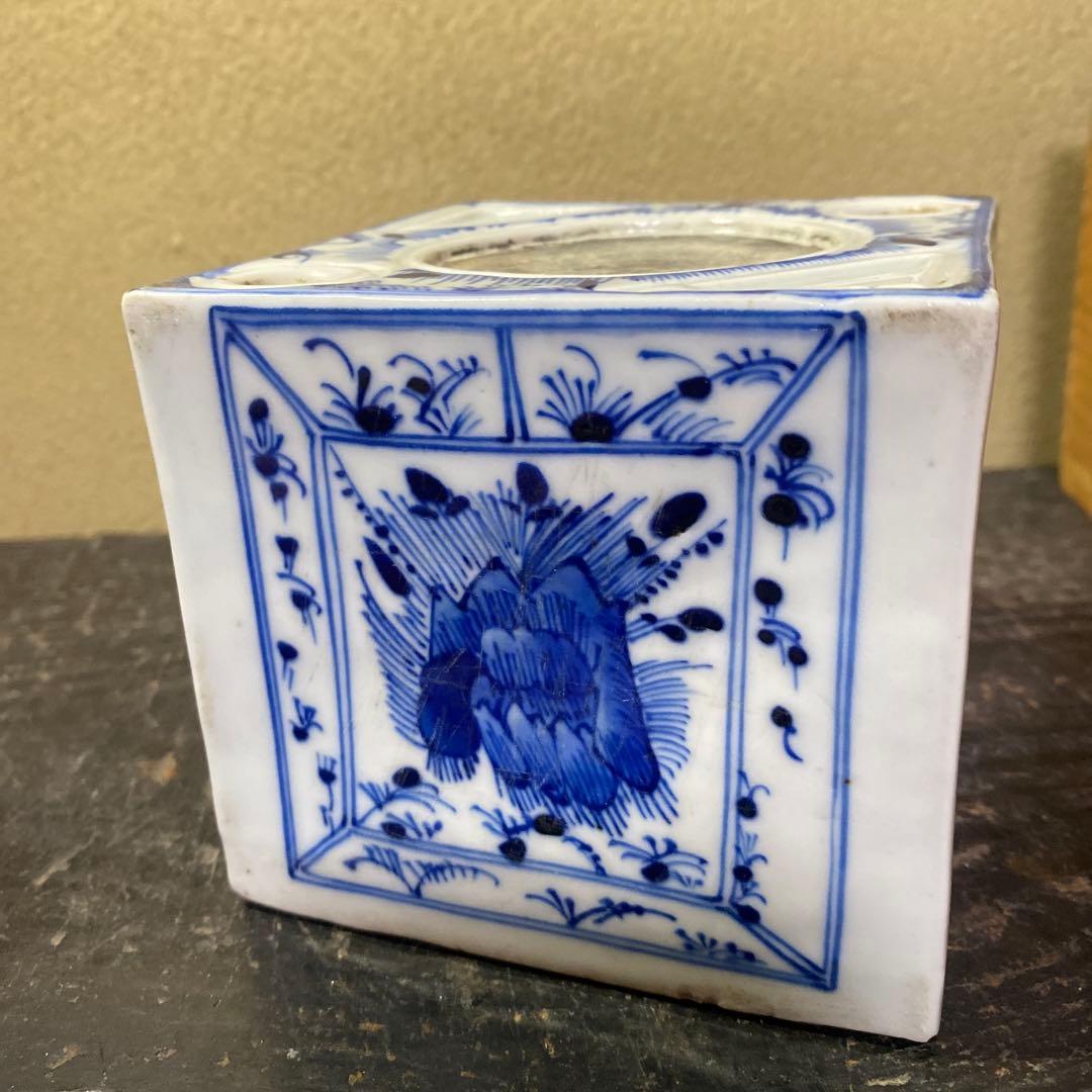 中国古玩　華図水滴形硯　【桐箱付】