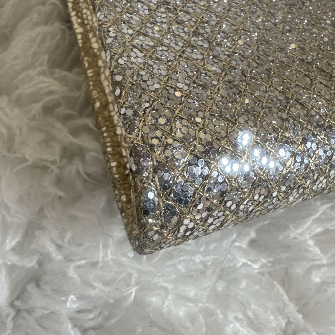 JIMMY CHOO シルバー ゴールド　パーティーバッグ　2way ラメ