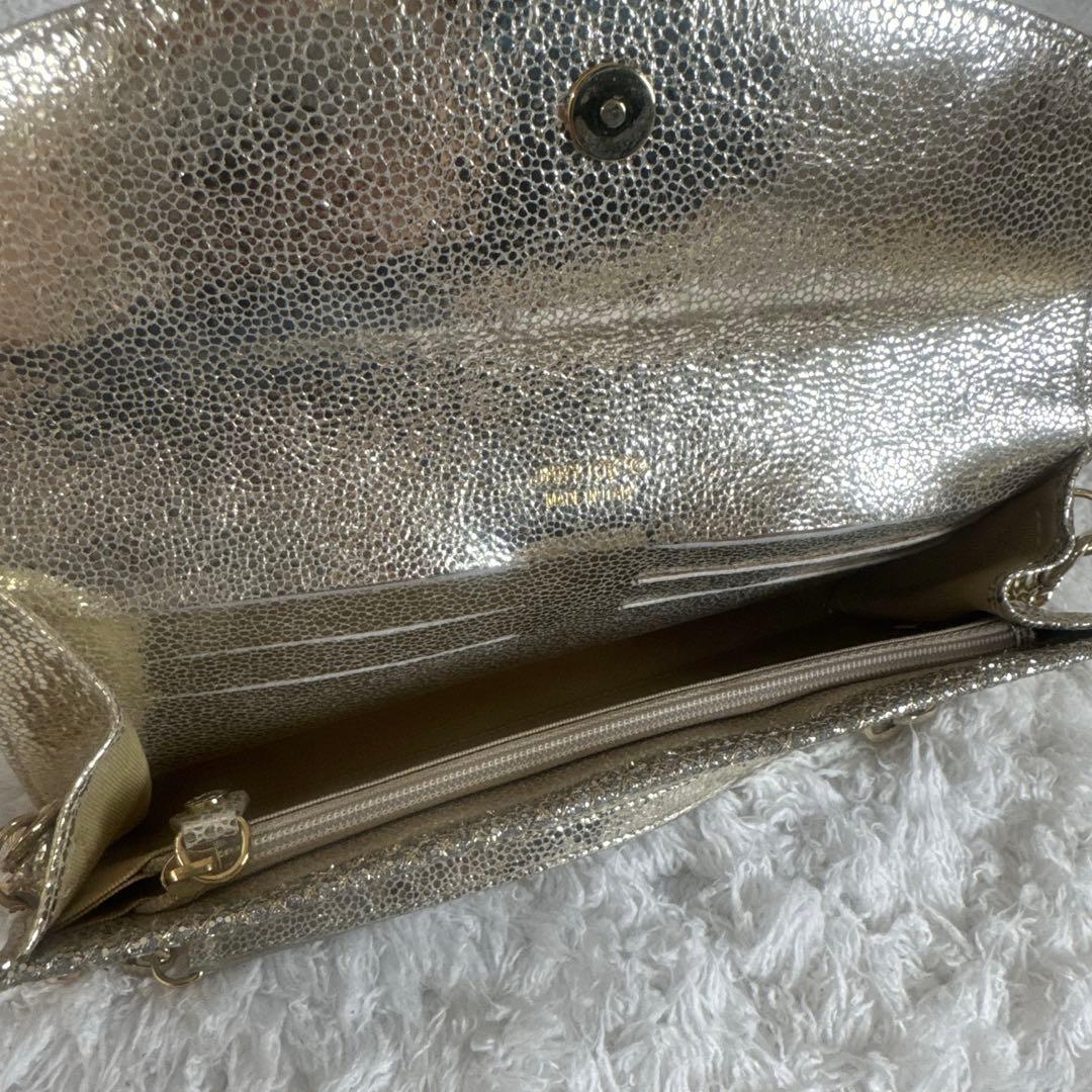 JIMMY CHOO シルバー ゴールド　パーティーバッグ　2way ラメ