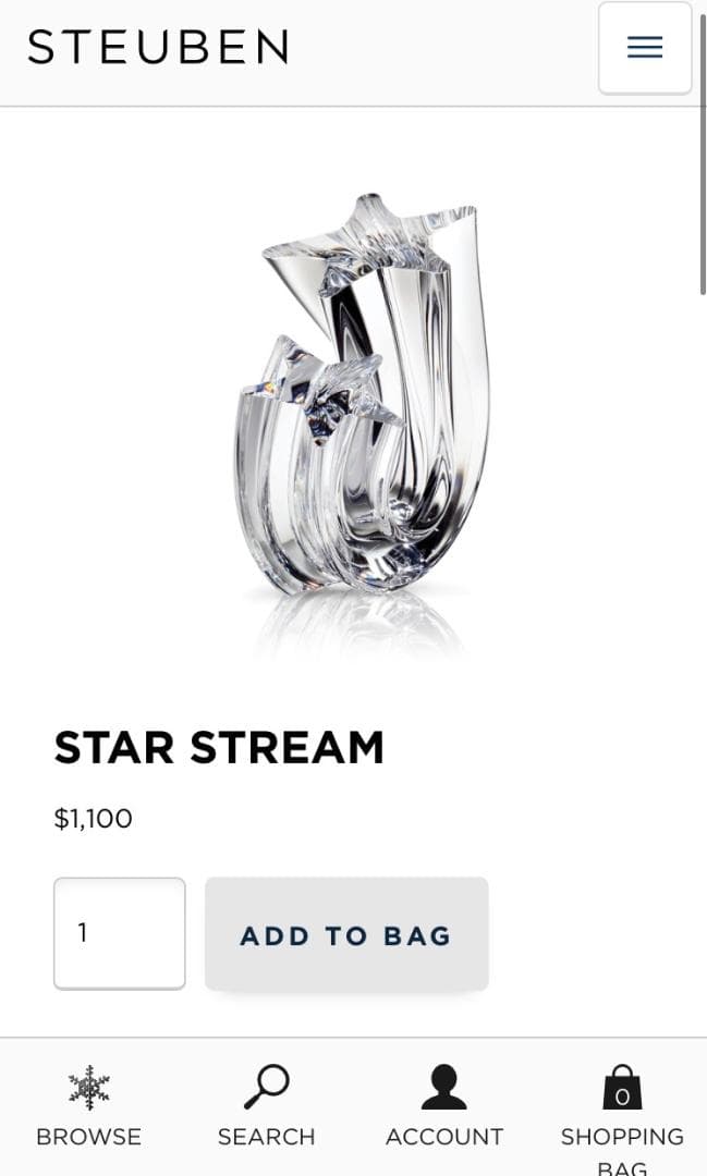 希少 極美品 スチューベン クリスタル オブジェ スターストリーム 流星