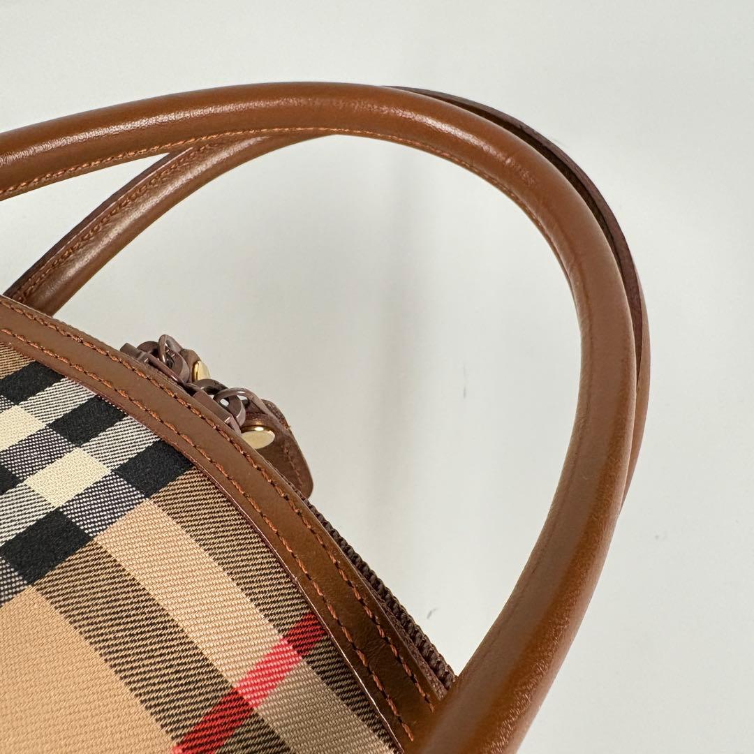 良品　希少　月桂樹　バーバリー　ハンドバッグ　ノバチェック