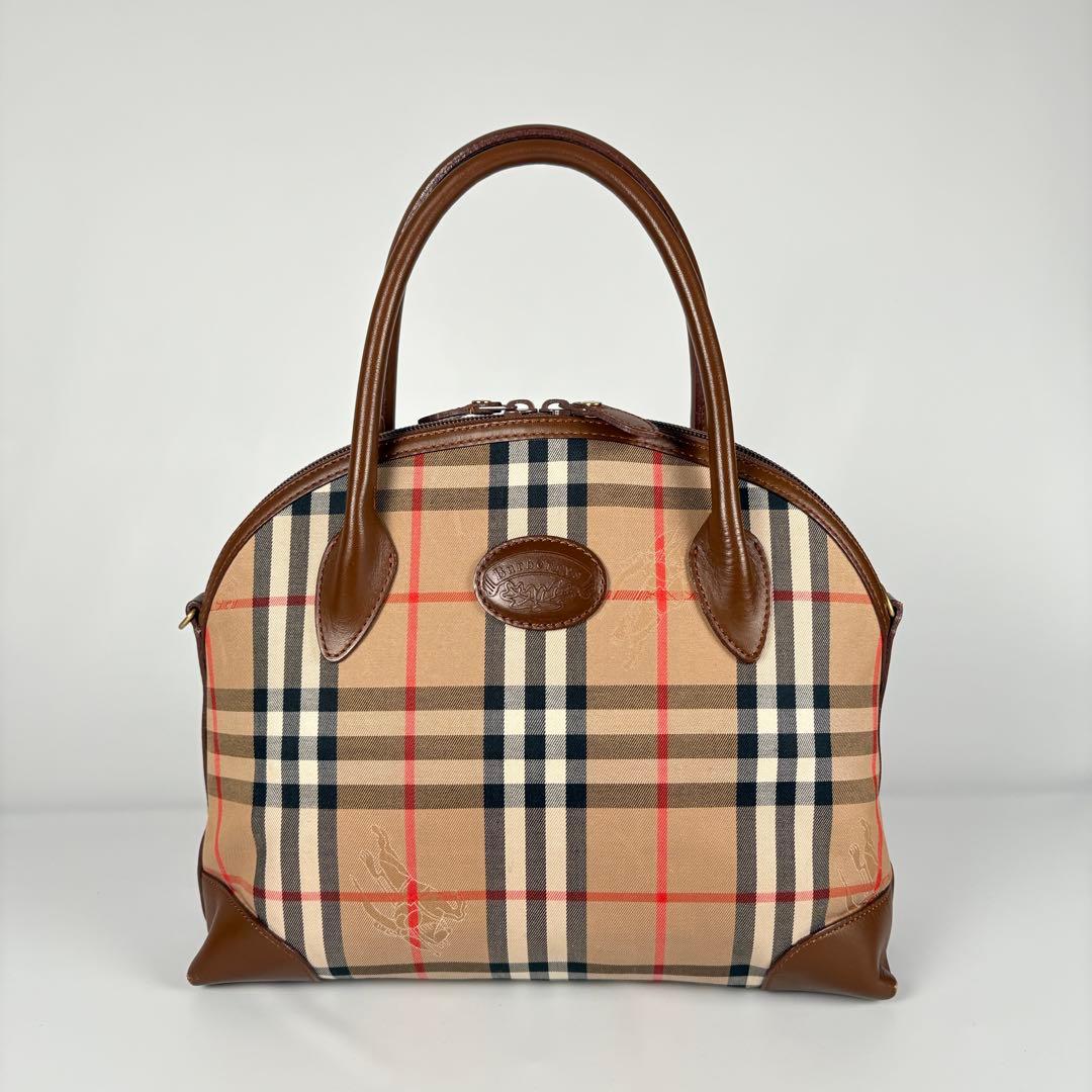 良品　希少　月桂樹　バーバリー　ハンドバッグ　ノバチェック