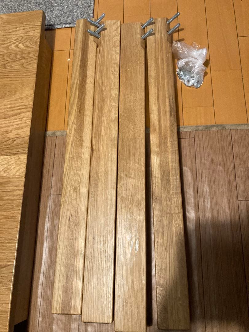 木製テーブル（引出付）/オーク材　無印　80×80