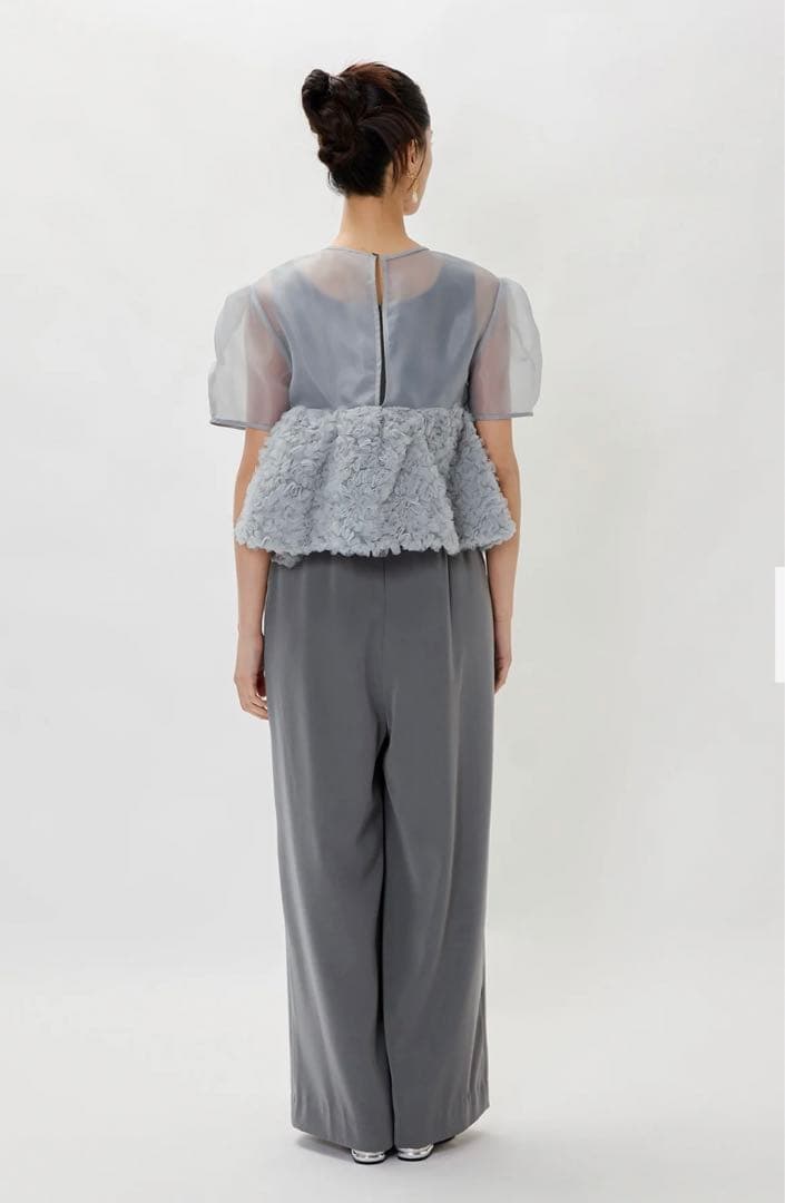 ANDRESD nianaスウェルペプラムセットアップパンツドレス グレー M