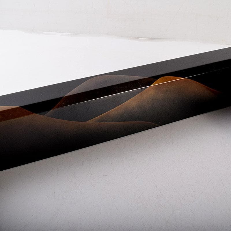 茶道具　中村恭蔵作　遠山蒔絵　炉縁　共箱　C　8117C