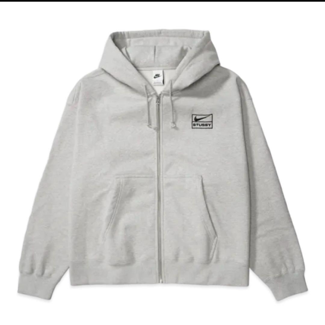 Stussy x Nike Fleece Zip Hoodie グレー 2025