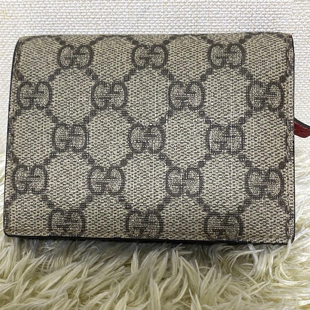 美品 ストーン完備✨ GUCCI グッチ チェリー 二つ折り財布 GG柄