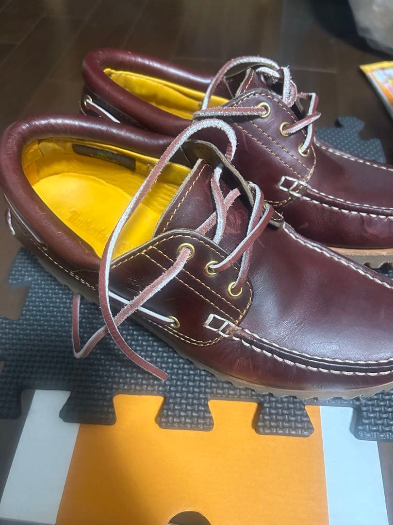 Timberland 3eyes バーガンディローファー 革靴 27cm 箱あり