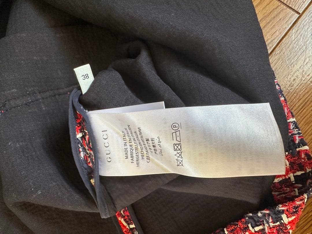 GUCCI チェック柄 ツィードひざ丈スカート