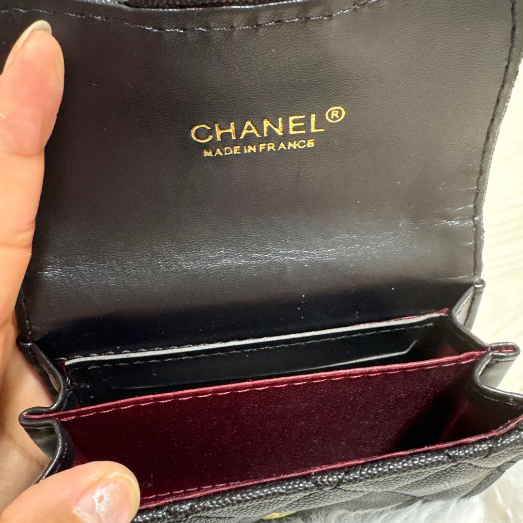 CHANEL ブラックレザー 財布　ケース　カードケース　ノベルティ