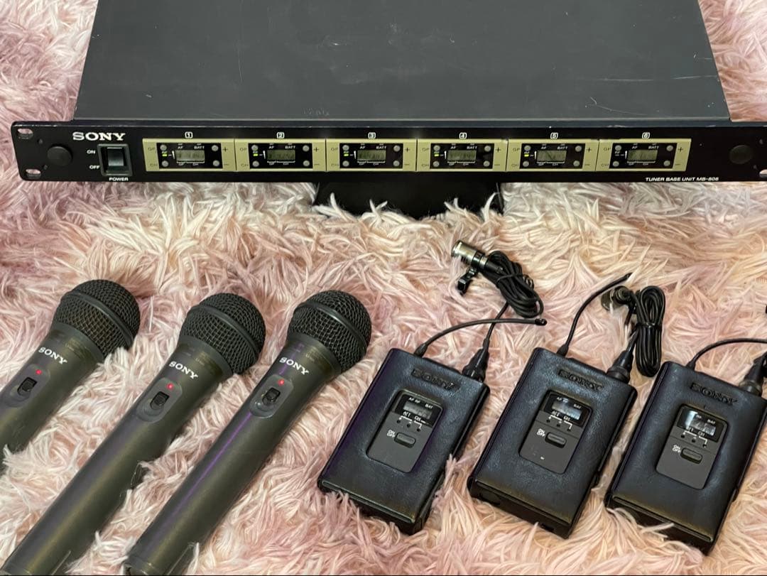 SONY 業務用B帯ワイヤレスマイク 6波セット (ハンド3本/ピン3本)