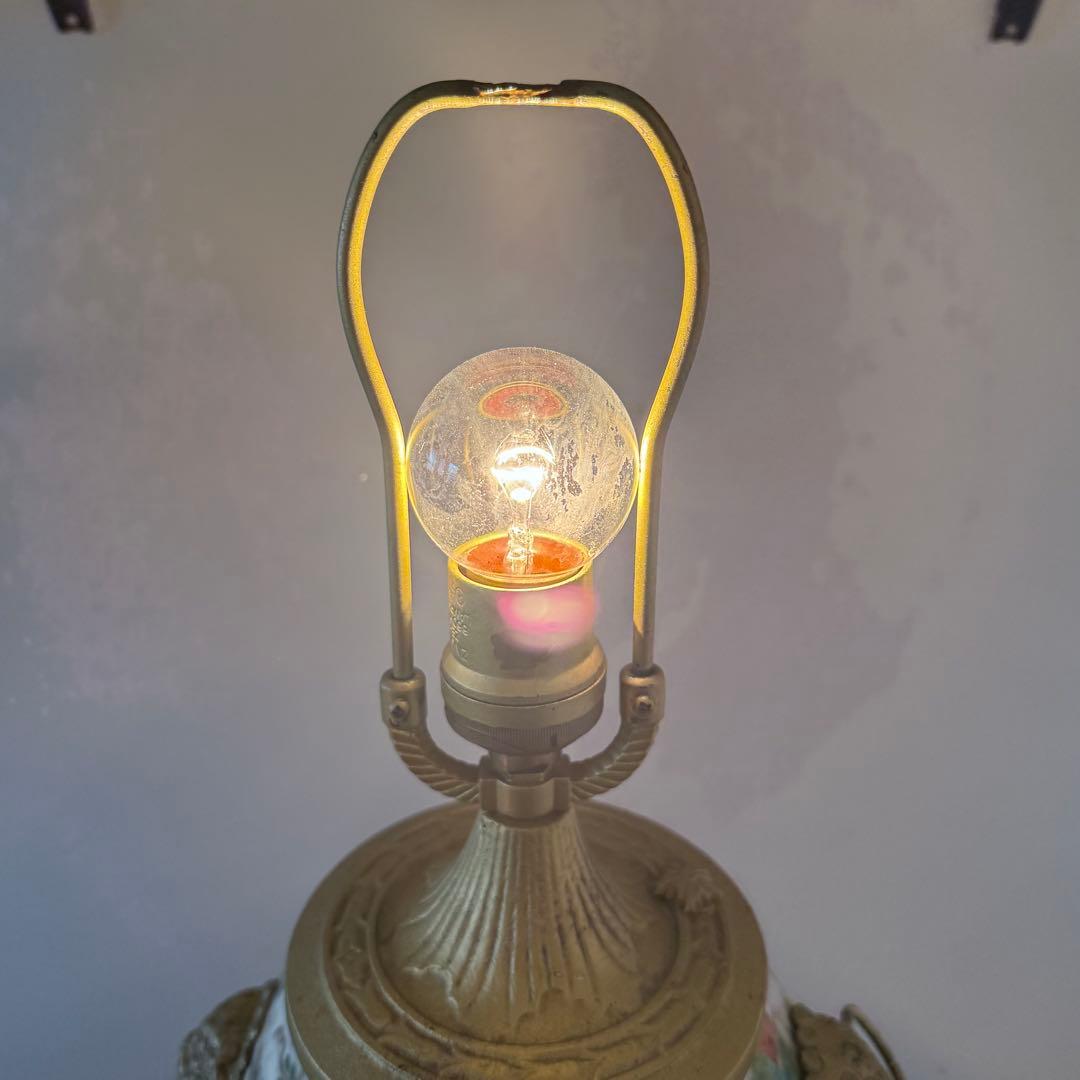 明治時代　肥碟山信甫造　ランプスタンド　高さ57cm　名品　有田焼　里帰り品