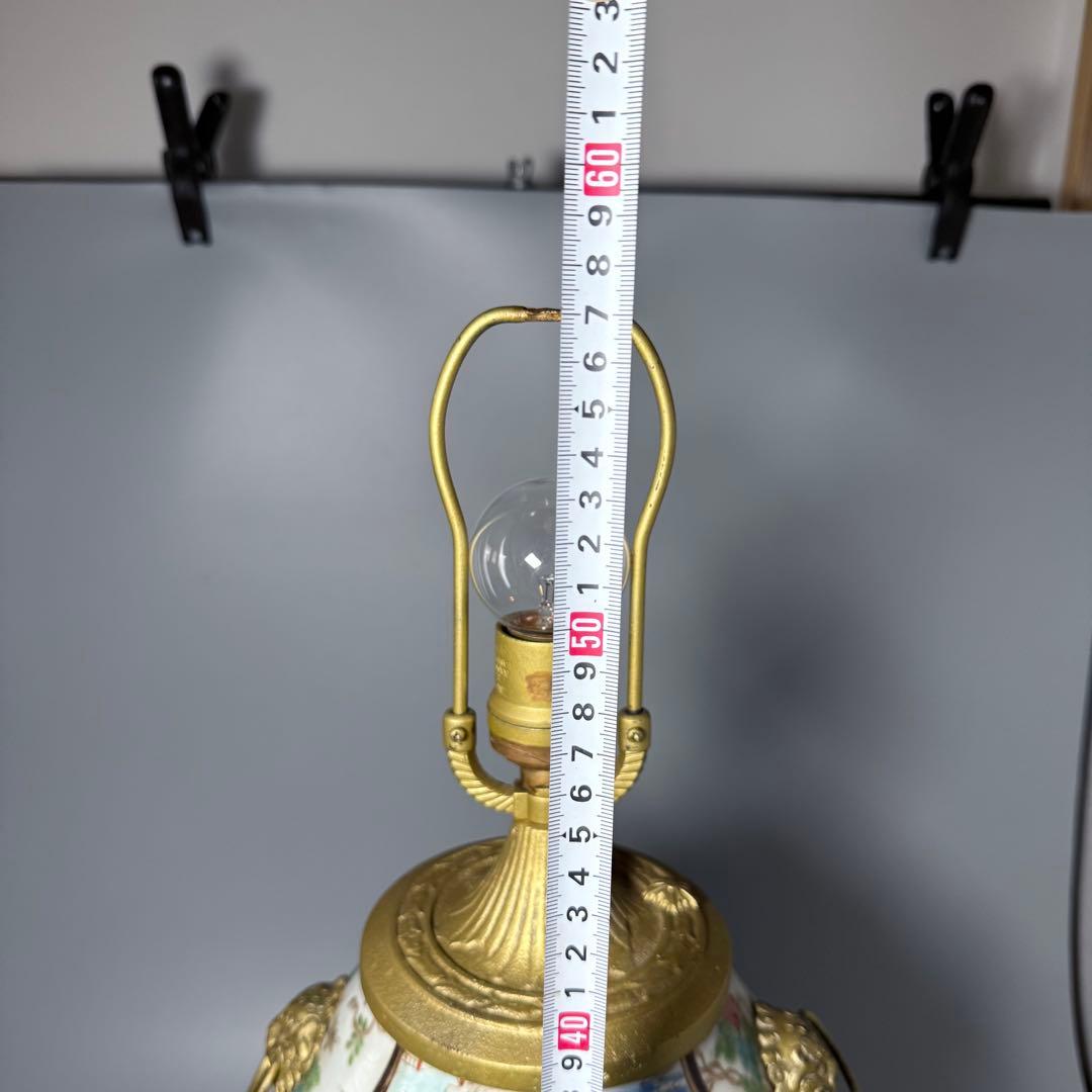 明治時代 肥碟山信甫造 ランプスタンド 高さ57cm 名品 有田焼 里帰り