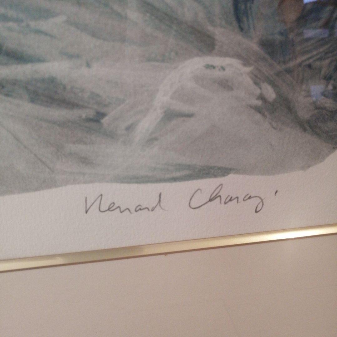 ベルナール・シャロワ バイオリンを持つ少女 リトグラフ ベルナール 絵