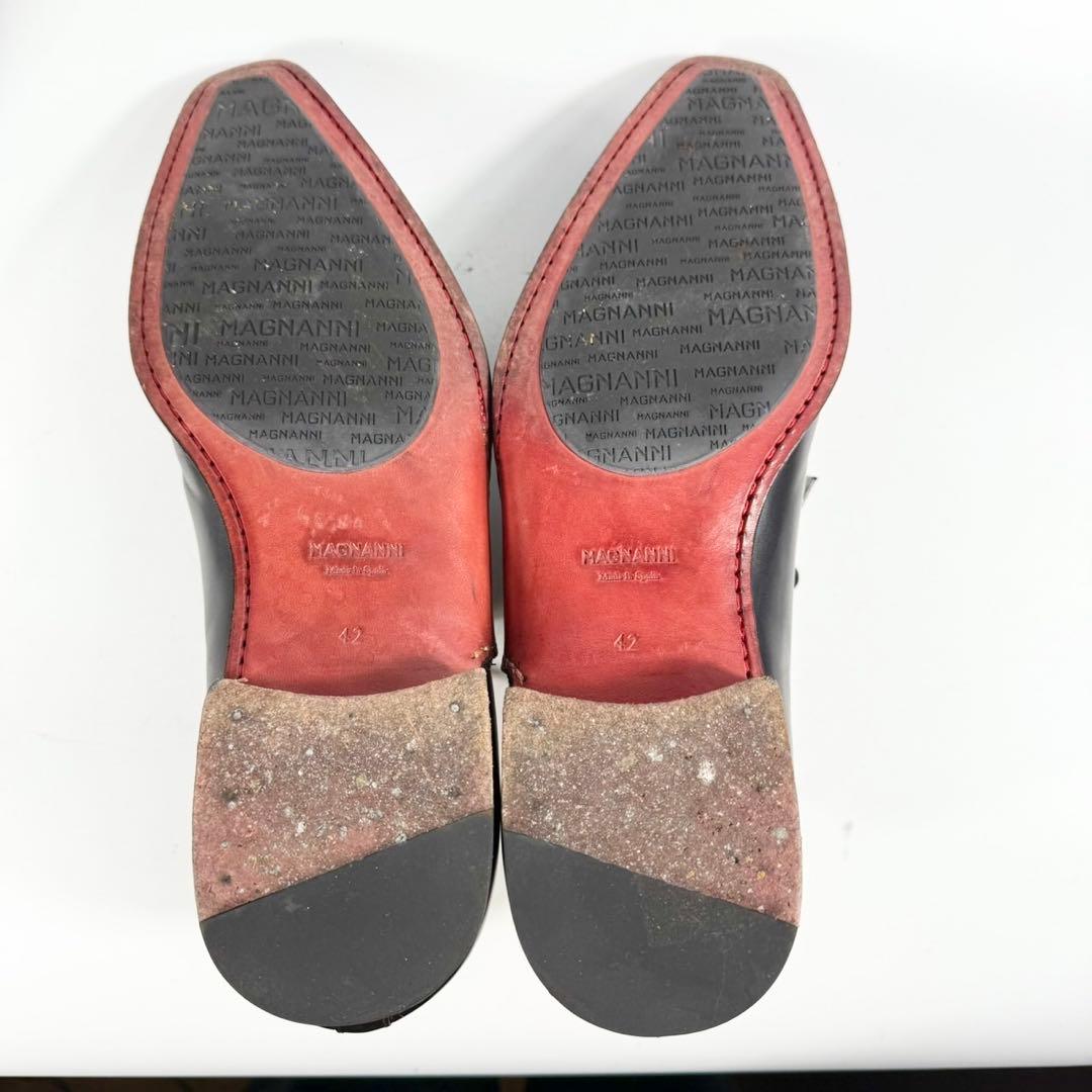 【美品】MAGNANNI マグナーニ　ホールカット（42）オパンケ製法　革靴　黒
