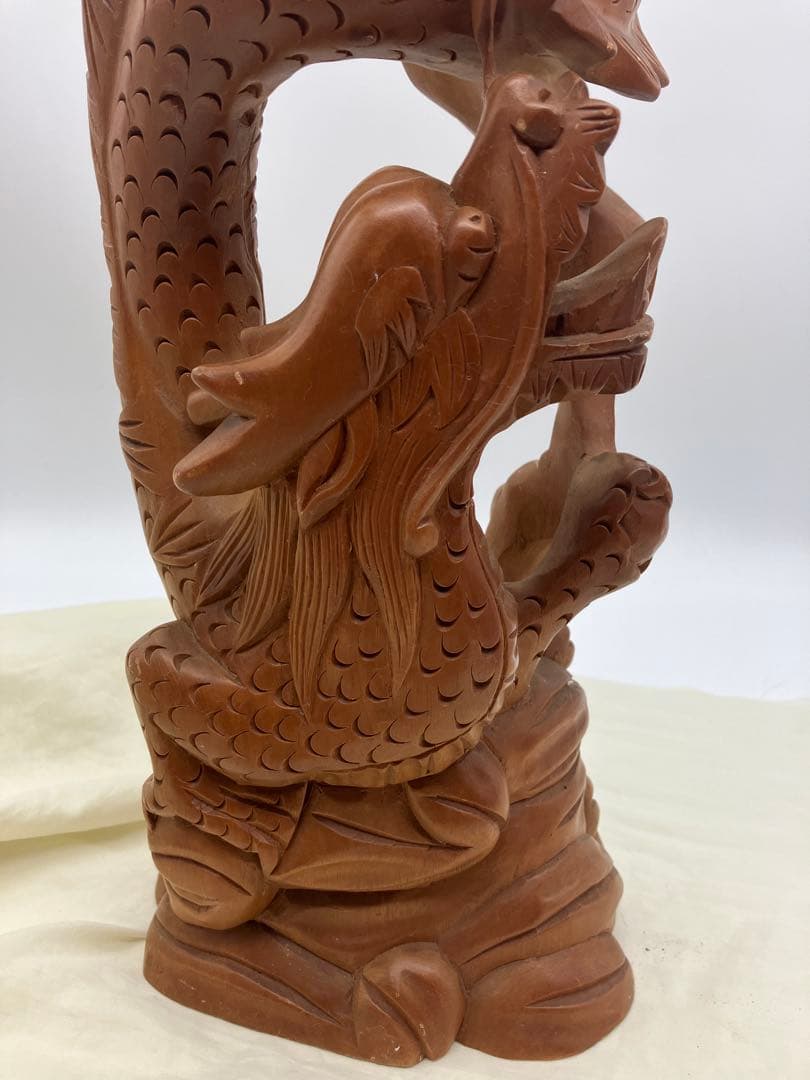 龍神 木彫り 龍の干支 置き物 龍 開運 和風置物 ドラゴン 約45cm 竜