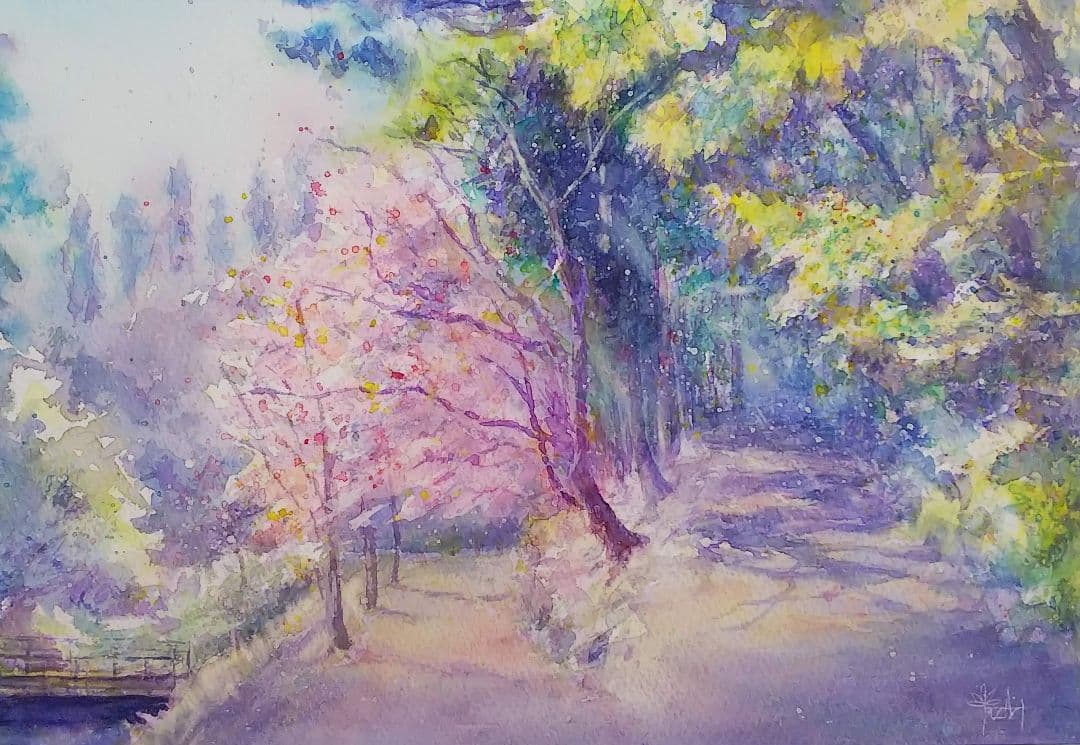 癒しの水彩画1073  桜