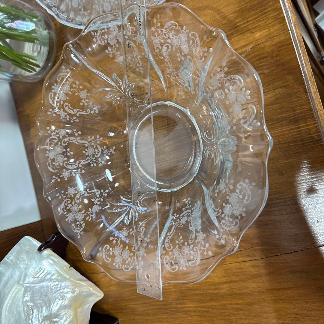 アメリカンアンティーク、フォストリア社 ロマンス レアな深皿 25cm