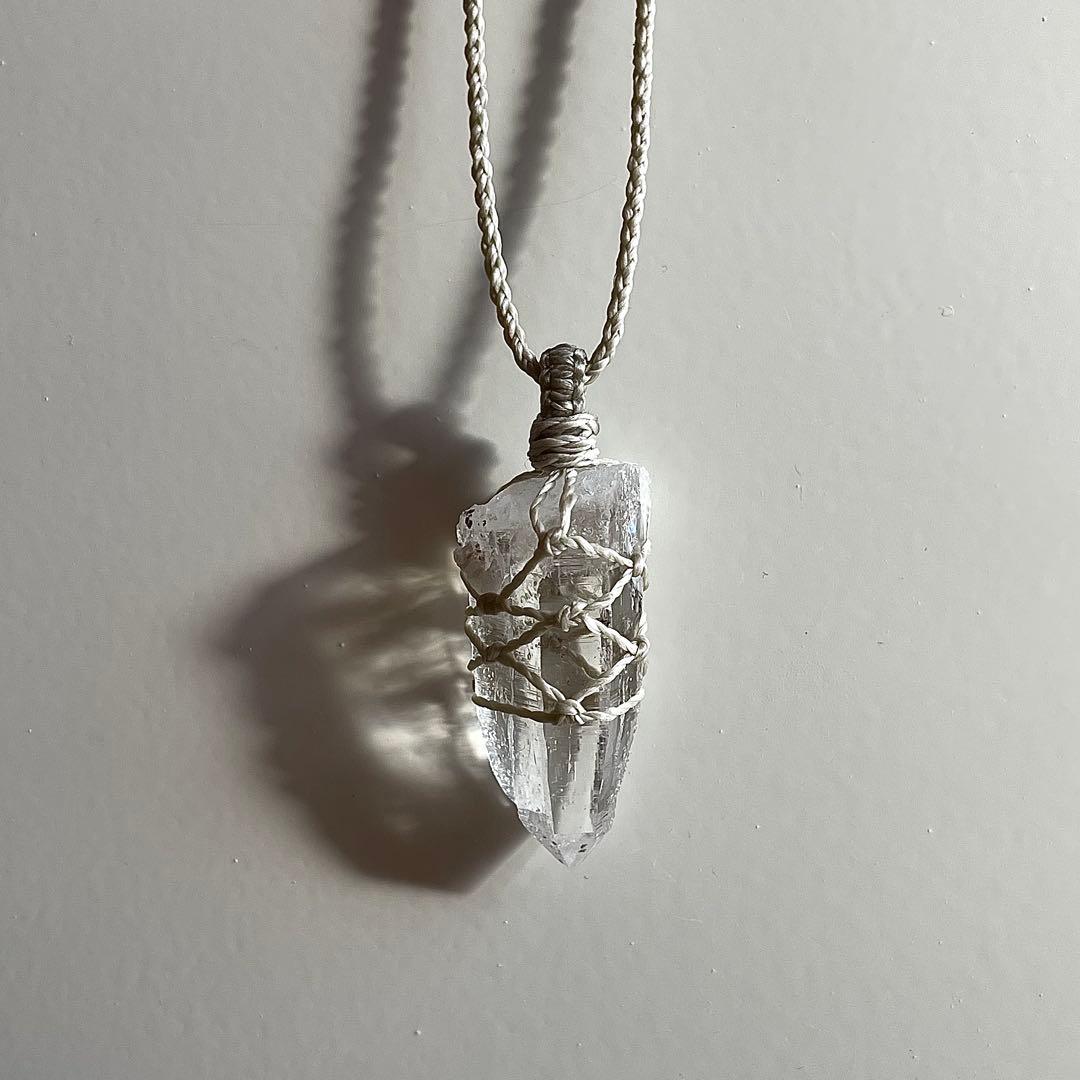 ヒマラヤ水晶 ガネッシュヒマール ＊ マクラメペンダント ネックレス
