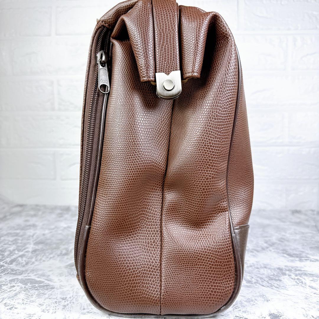 外観極美品【豊岡鞄/YOUTA】本革 LIZARD 3WAY 横ダレスL