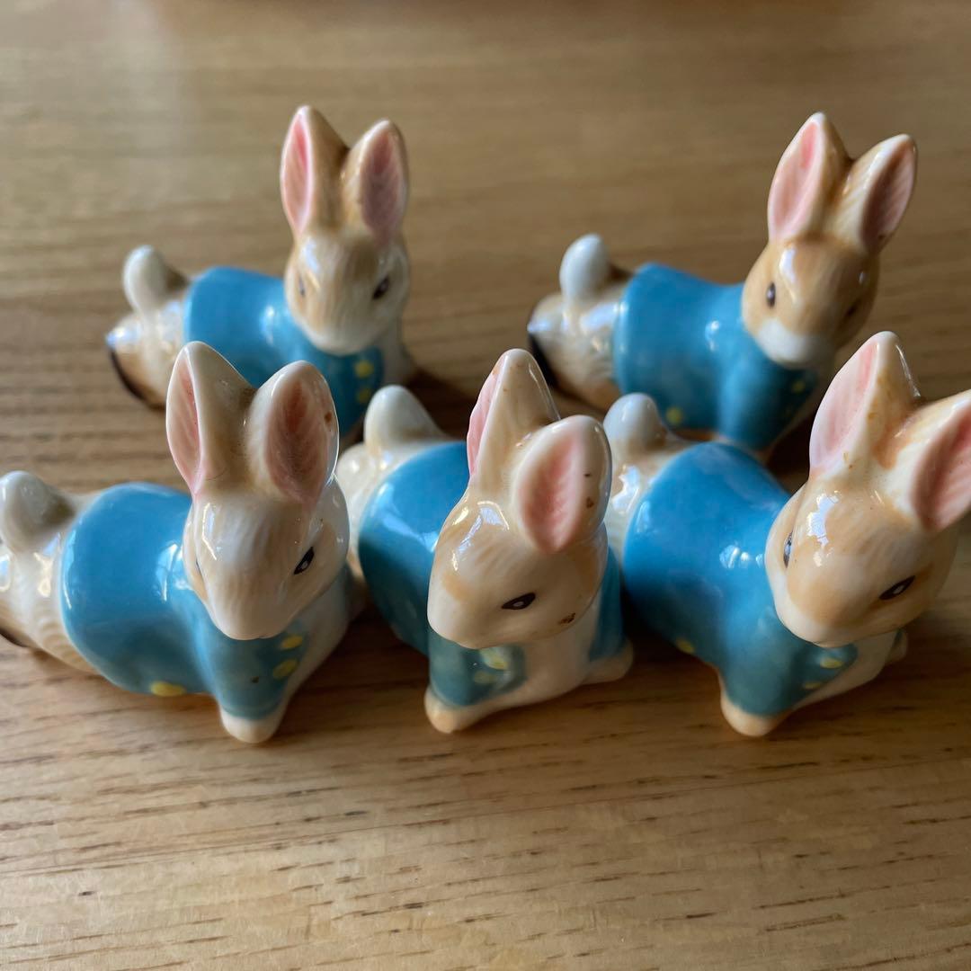 Amazon.co.jp: 陶器 ピーターラビット 箸置き 5個セット 可愛いい
