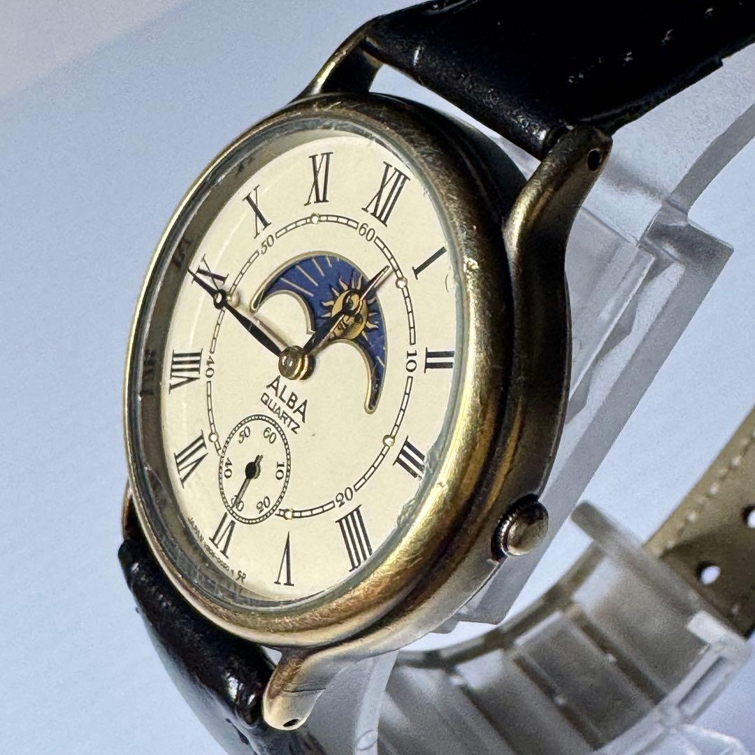 SEIKO メンズ レディース ムーンフェイズ V806-0050 90's