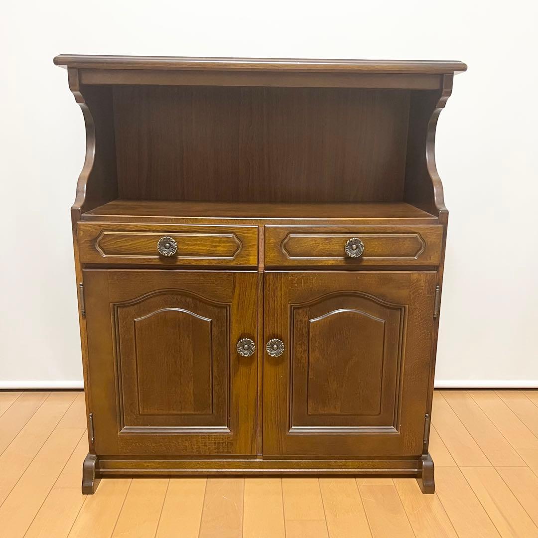 カリモク コロニアル キャビネット チェスト電話台レトロアンティーク