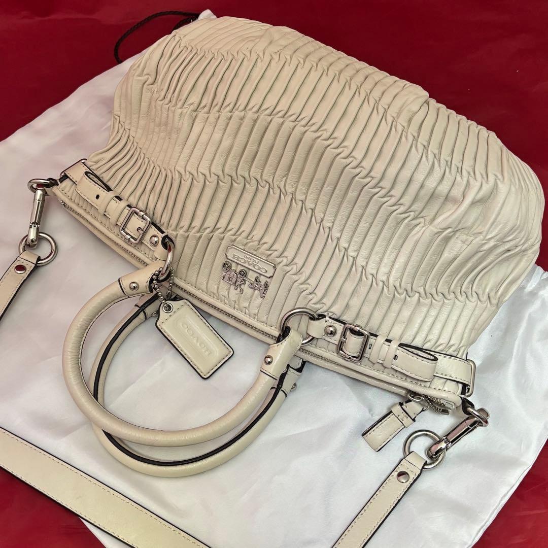 coach☆ギャザーレザー2wayショルダーバッグ 未使用