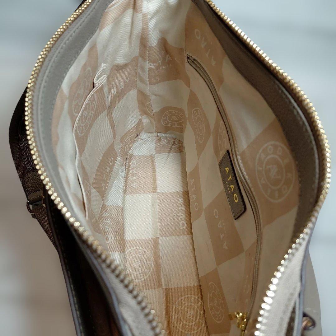 週末セール　美品　ATAO アタオ ウィークエンド 2way ショルダー トープ