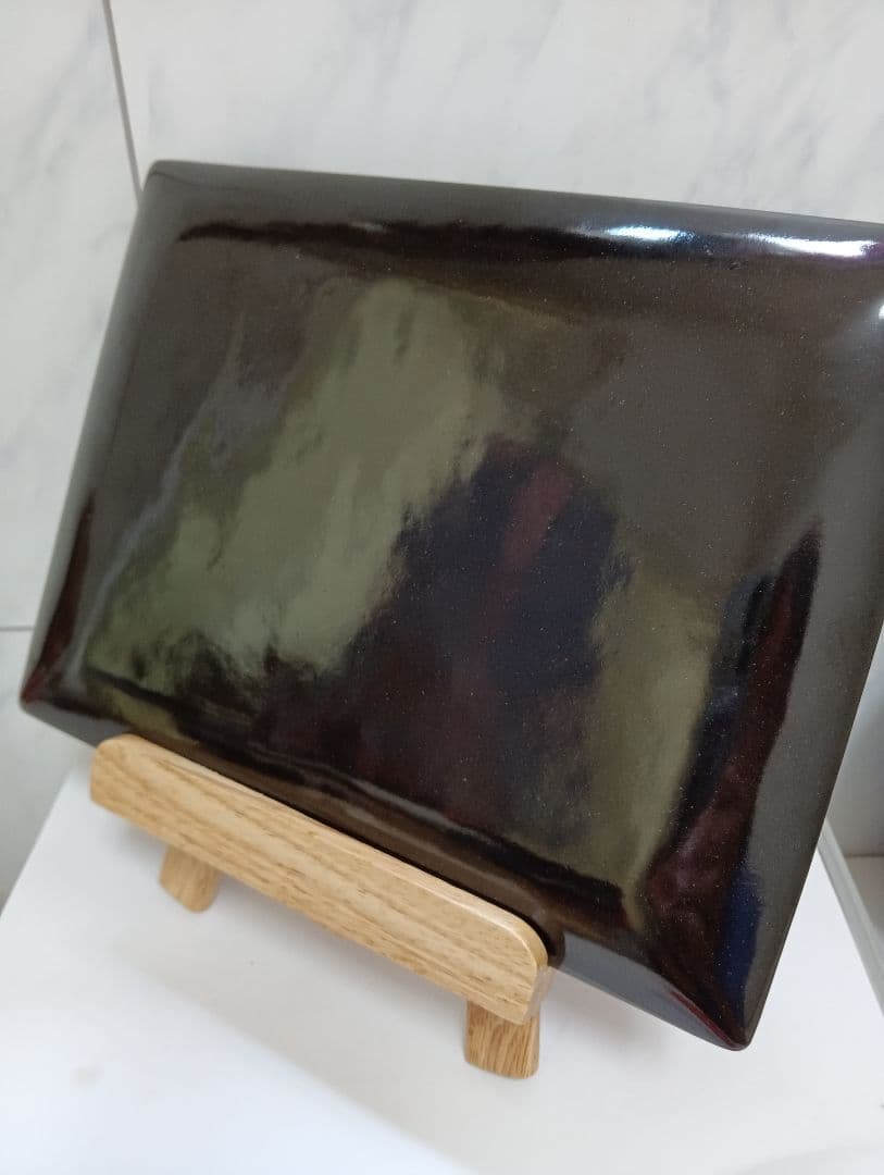 赤富士七宝焼金属製皿昭和後期松坂屋貴金属売場購入横幅23、4X縦