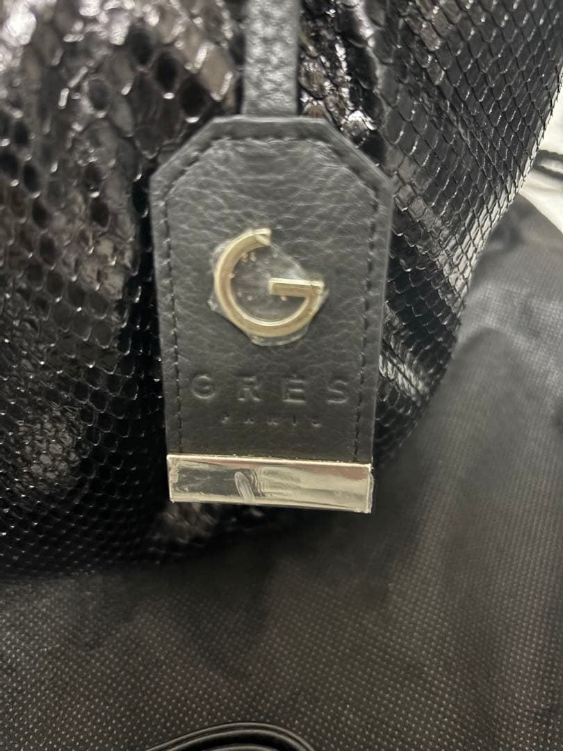 新品⭐️GRESPARISダイヤモンドパイソンブラックハンドバック定価6万