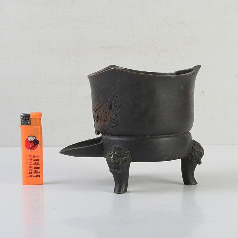 茶道具 古銅 鬼面 涼炉 香炉 在銘 Z 9628 - メルカリ