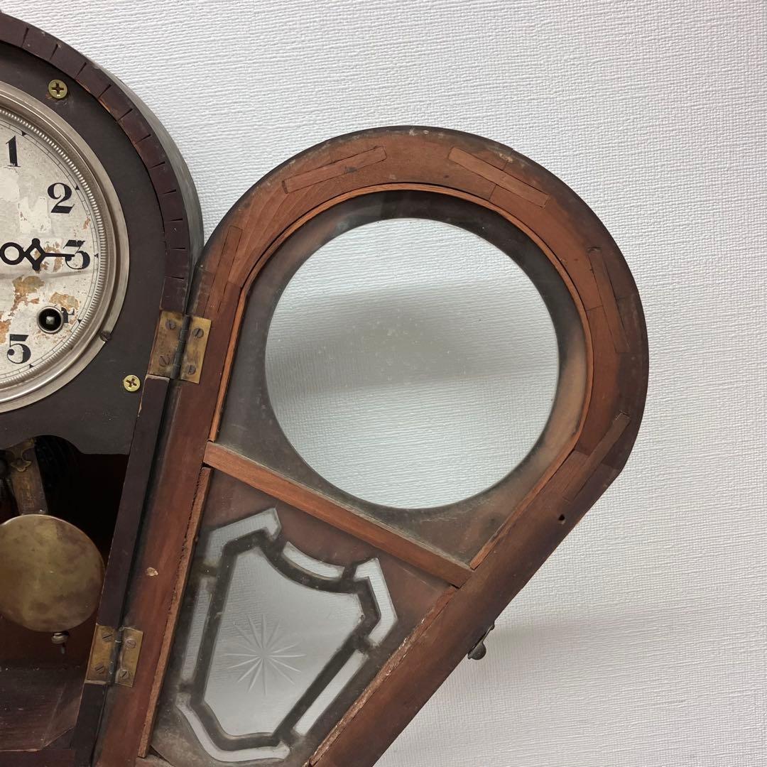 ①TRADE MARK 掛け時計　振り子時計　ゼンマイ式　※現状渡し