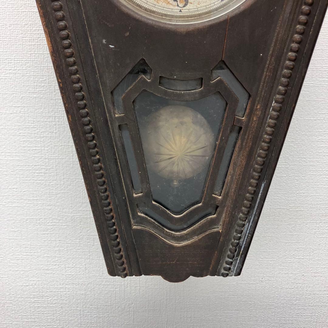 ①TRADE MARK 掛け時計　振り子時計　ゼンマイ式　※現状渡し