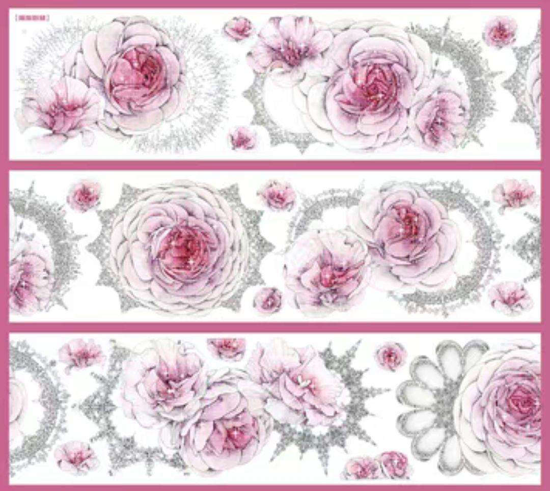 巻売 365☆ 海外 マスキングテープ マステ PET 装飾 花 炫彩