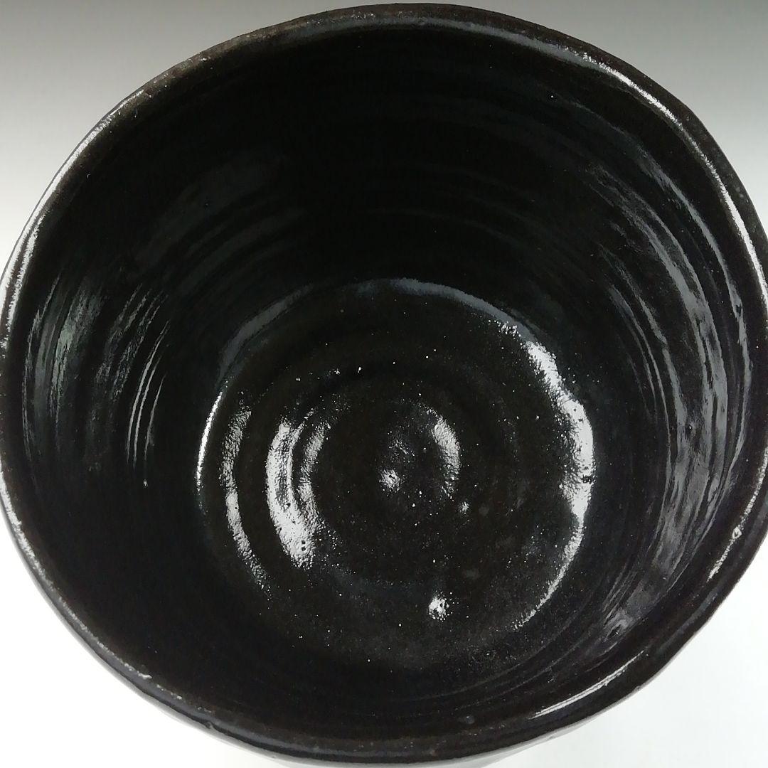T503 茶碗 『瀬戸黒 小田木写』『半筒茶碗』『西尾香舟』共箱 抹茶碗