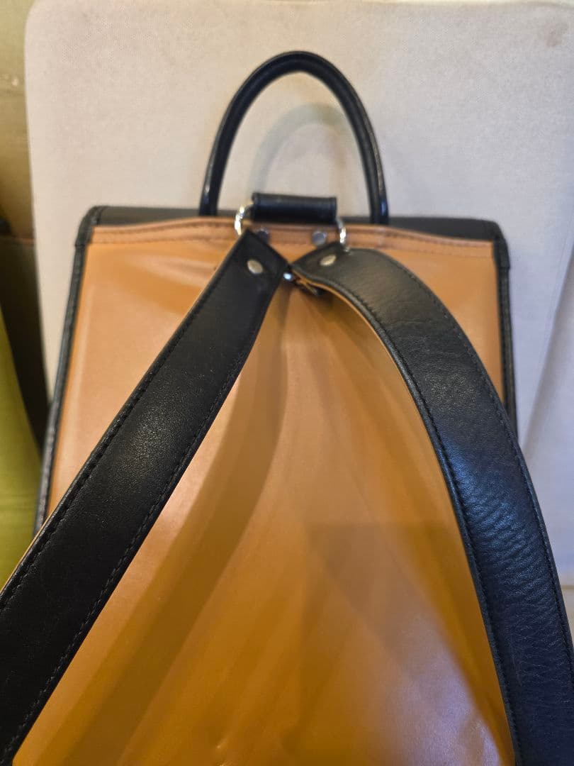 廃盤 大峡製鞄 リューク ブラックレザーバッグ