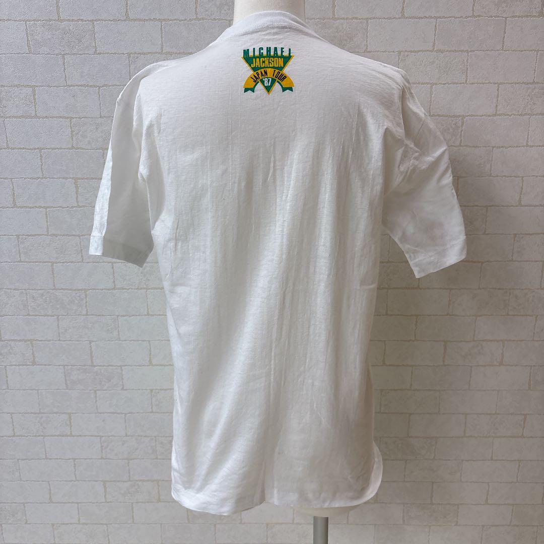 マイケルジャクソン BAD ジャパンツアー Tシャツ 白 L 87年