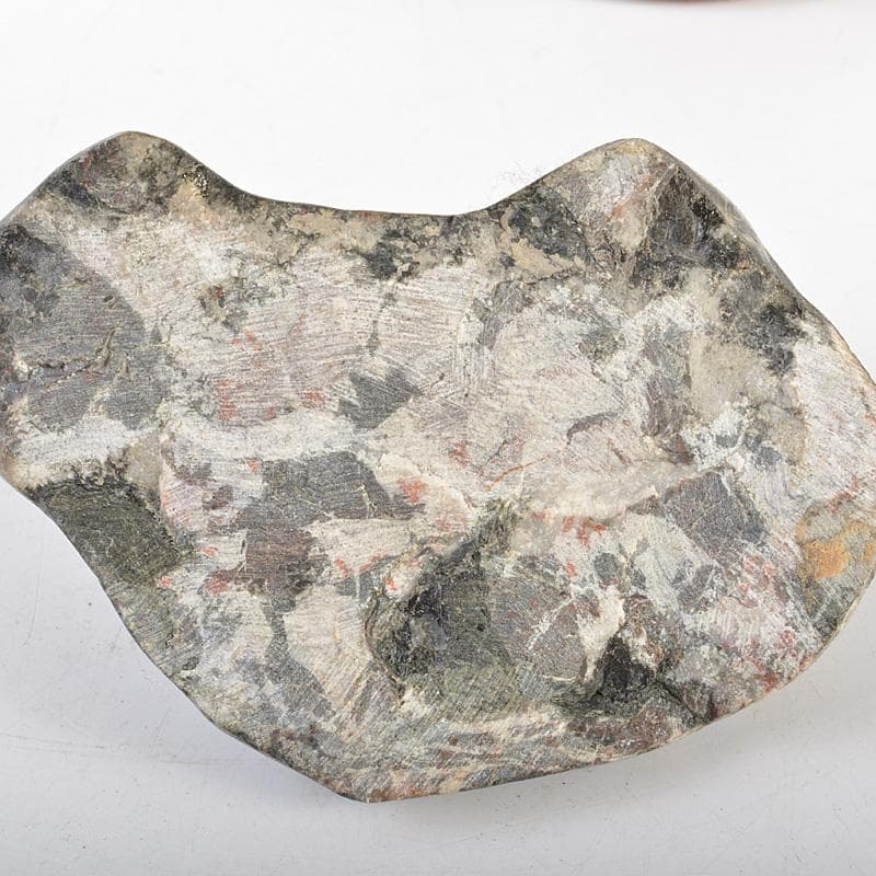 鑑賞石 天然石 菊花石 置物 重さ約401g 唐木台付 C 6310