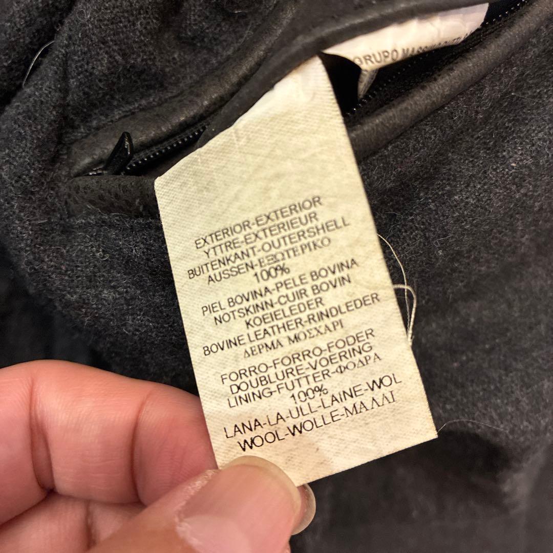 ヴィンテージ レザージャケット 本革 裏地 ウール シボ オールレザー