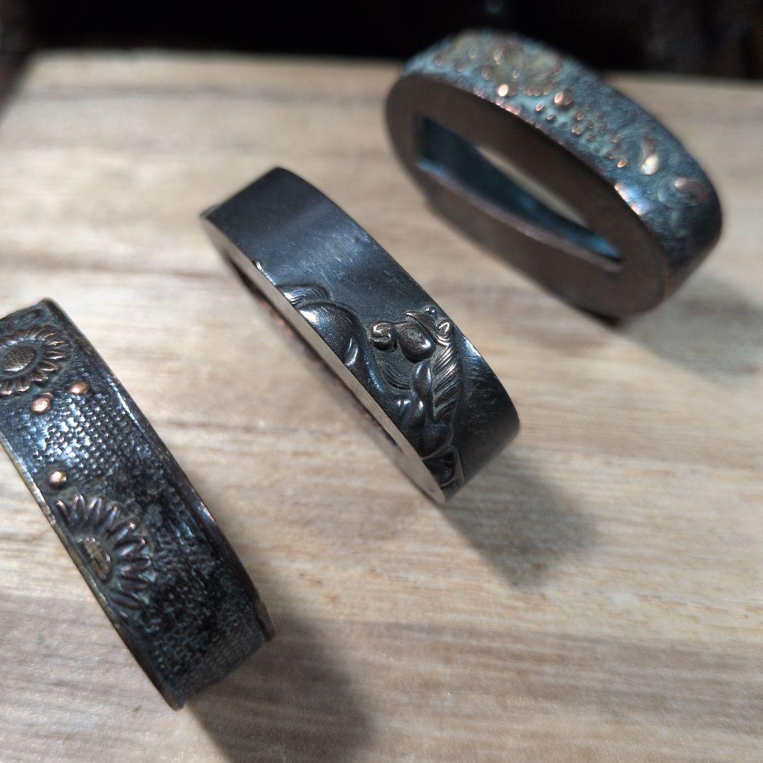 金属製の縁頭 3点セット