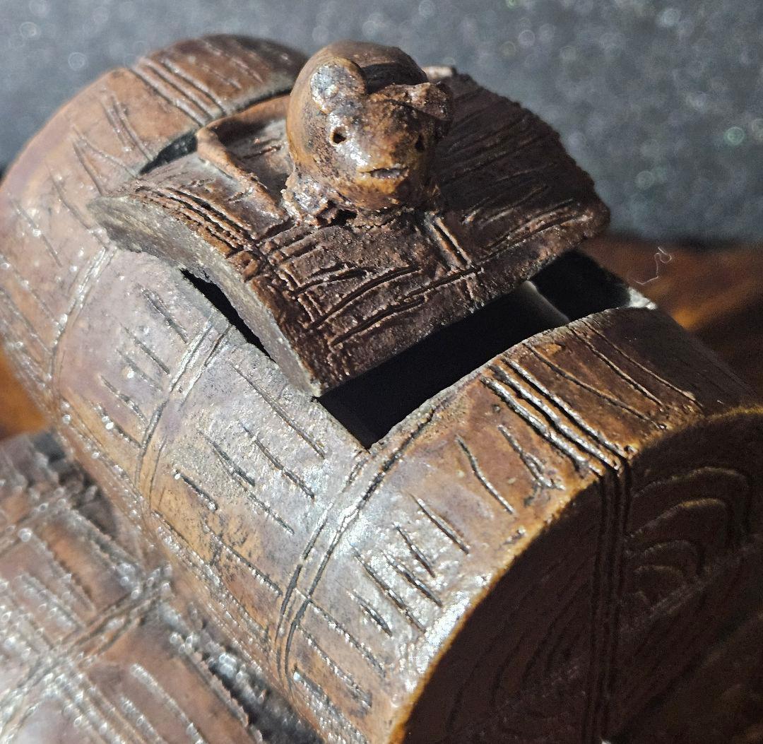 名作❗】備前焼古備前 細工物 三俵ねずみ ねずみ大黒 香炉 商売繁盛 子孫