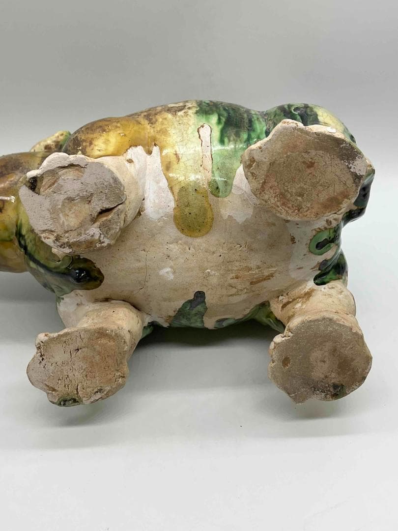 唐時代 唐三彩犀牛 極上品 【旧家旧蔵】 希少貴重 唐物(B-72)