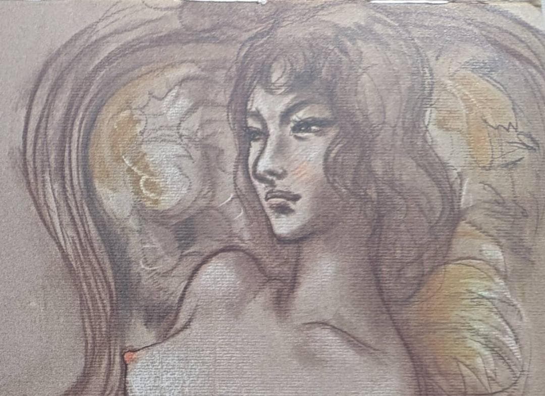 古沢岩美、「長椅子」、厳選、希少画集・額装画、限定800部、人気作品