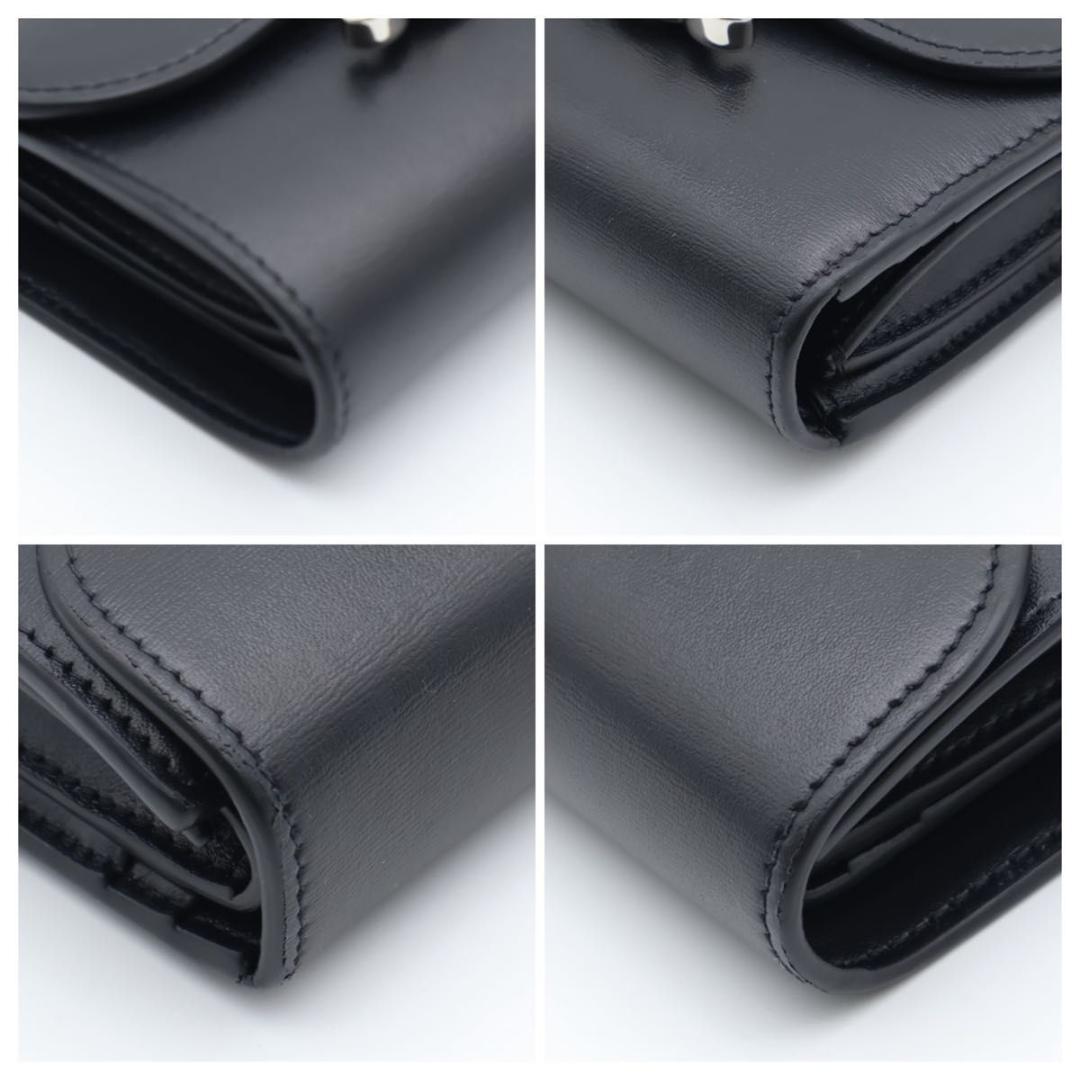 【極美品】CELINE スモールフラップウォレット　三つ折り財布　黒