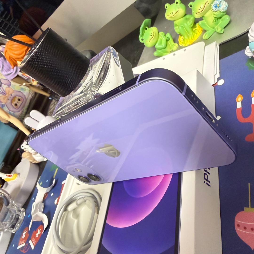 Apple iPhone 12 パープル 充電ケーブルと箱付