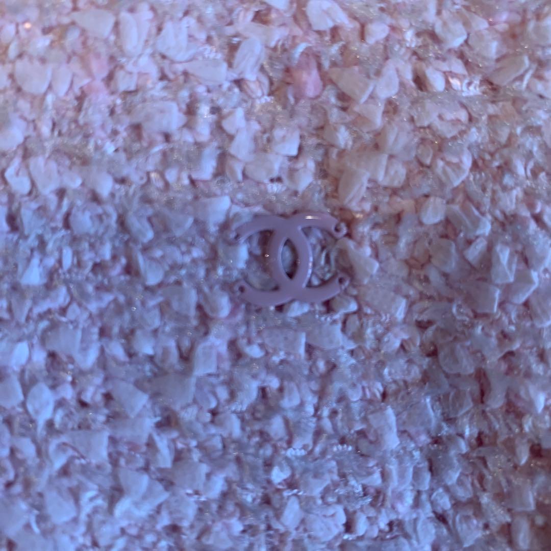 CHANEL シャネル　ピンクスカート　ウエスト部分に小さなココマーク入り　L