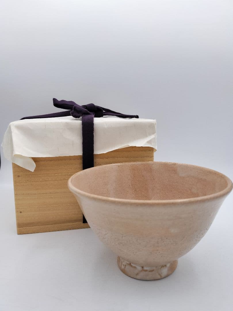 b477 茶碗 井戸 韓国 聞慶窯 千漢鳳（人間国宝）木箱 茶道具 古物