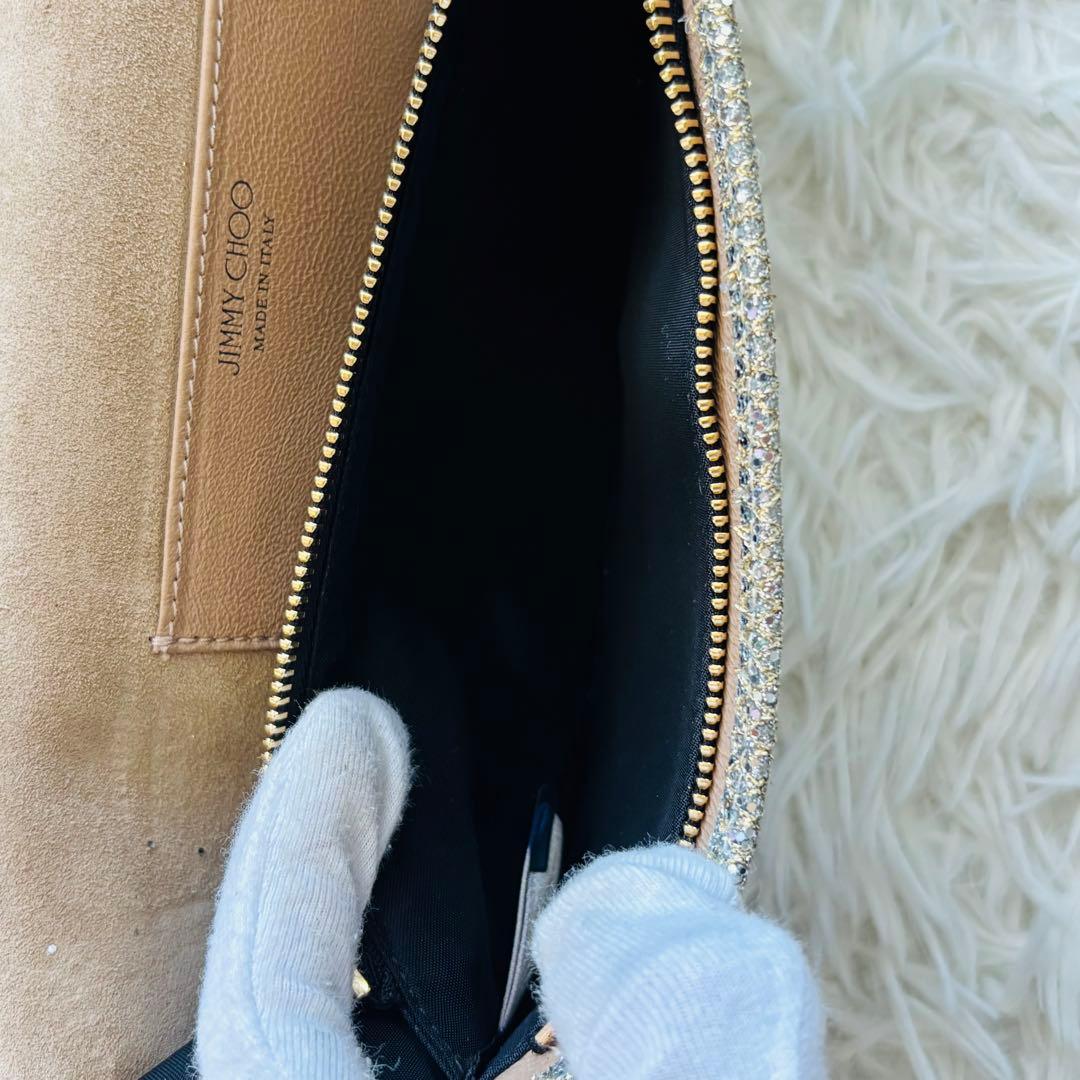 ジミーチュウ パーティバッグ グリッターラメ チェーン ゴールド金具 肩掛け可能