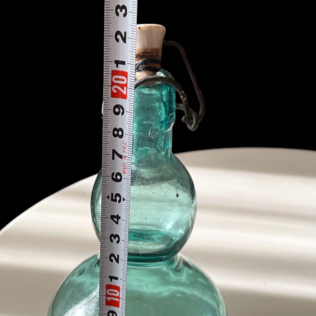 アンティーク 瓢箪ガラス瓶 ラムネ 吹きガラス 昭和レトロ 大正ロマン 骨董